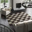 Gabbeh Wool Checkered Area Rug in Brown/Beige-106955044