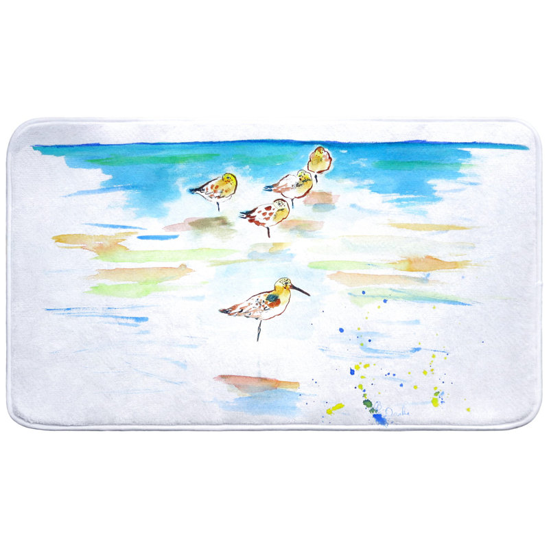 Five Sanderlings Bath Mat, 30" L x 18" W