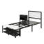 Lit plateforme en métal avec tablettes de rangement à niveaux, armoire de rangement en bois-1531065181-1531065182