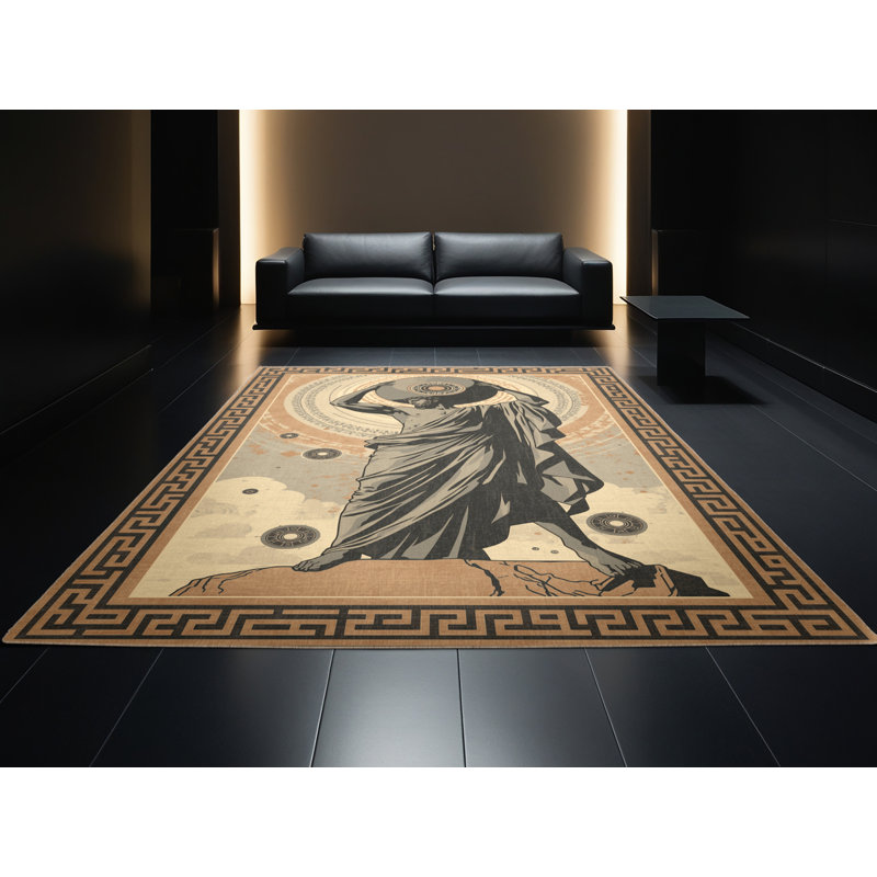 Tapis oriental brun classique lavable à la machine Hamilton Atlas, 3 X 5