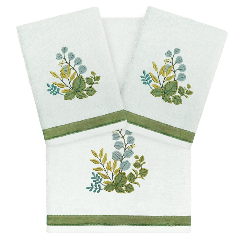 Ensemble de serviettes 3 pièces Botanica, Turquoise