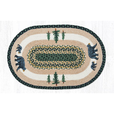  Oval Patch Tread – 20"x30" Rustic Nature-Inspired Rug