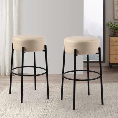 Kennley Upholstered Counter Stool with Metal Frame