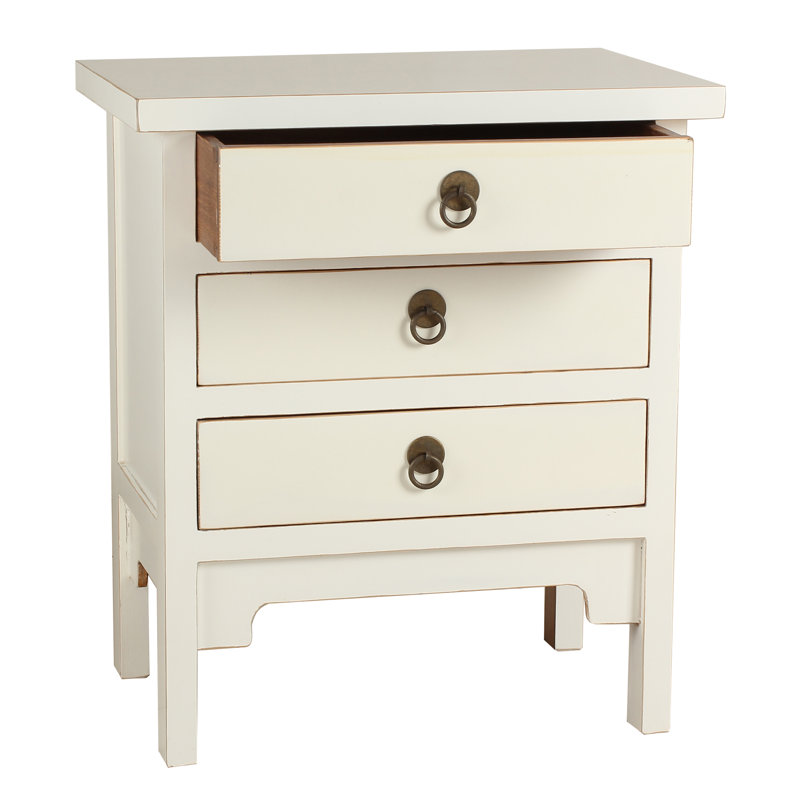 3 - Drawer End Table, White