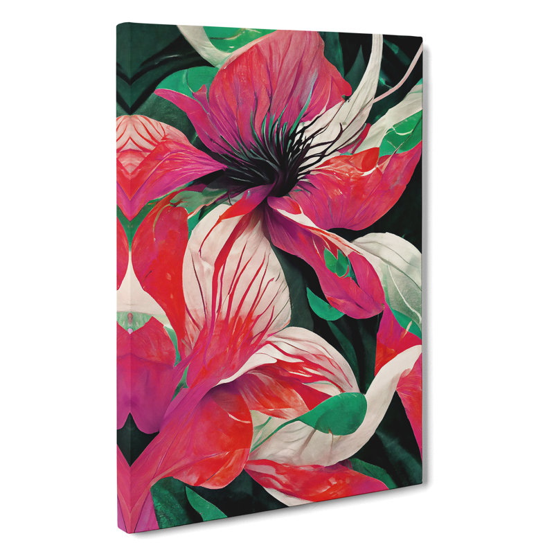 Flowing Abstract Flowers No.5 - Wrapped Canvas, 76cm H x 50cm W x 3cm D