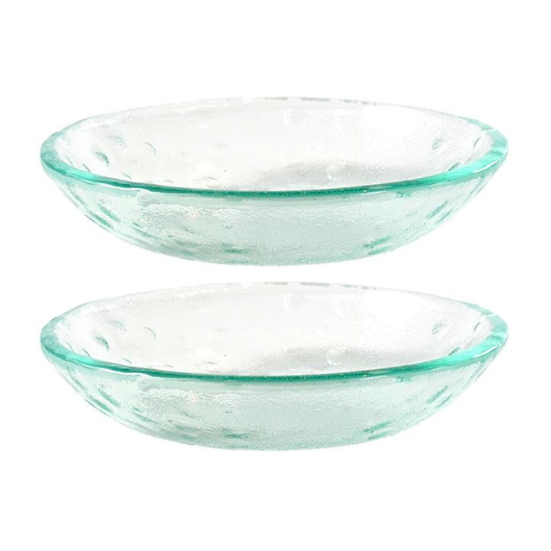 Diamètre de la vaisselle en verre: H 6,5 po: l 1,5 po Bol rond en verre transparent (ensemble de 2)
