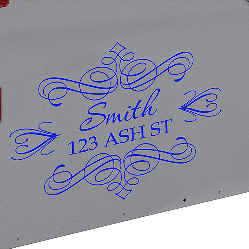 Décalcomanie murale personnalisable adresse de boîte aux lettres personnalisée, Bleu, Oui