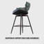 Ensemble de 2 tabourets de bar luxueux en suède tissé, pivotant sur 360 °, base en métal durable, idéal pour la cuisine et le bar-2018277907-2018277911