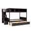 Lits avec rangement, lit simple en bois au dessus d'un lit double, chambre familiale moderne