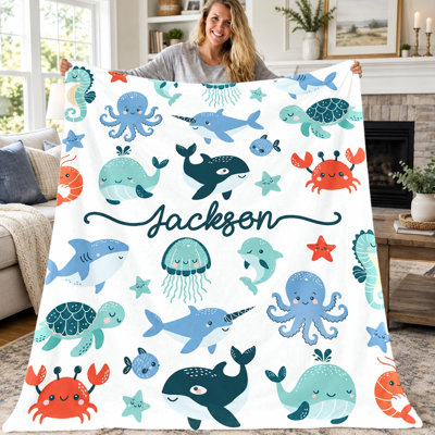 Couverture de flanelle 1pc Ocean Life