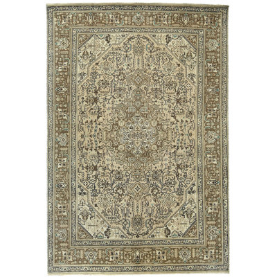 Tramarion One-of-a-Kind Rectangle 6'5" x 9'6" Area Rug in Beige/Brown/Cream/Green