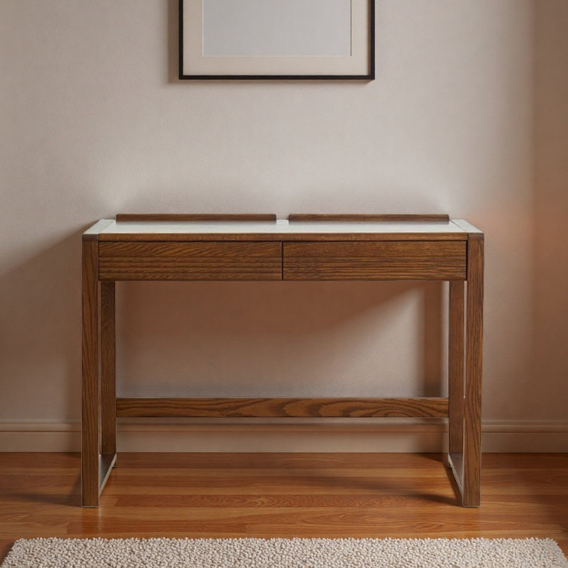 Simple Dark Brown Household 2-drawer Writing Desk, 30.7" H x 39.37" W x 21.65" D