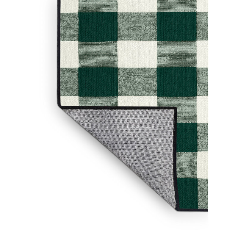 Tapis gris à carreaux lavable à la machine, Tapis de couloir 2 pi x 4 pi