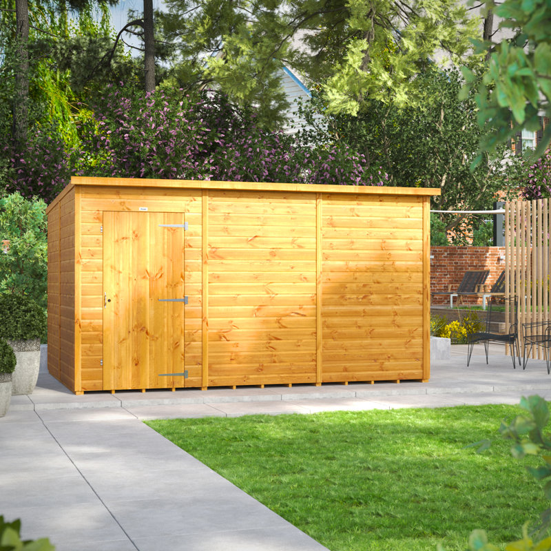 Powersheds 12 x 8ft Timber Tongue & Groove Windowless Pent Garden Shed