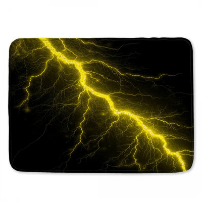 Tapis de bain jaune éclair
