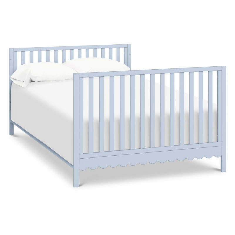 Powder Blue Pine Wood 4-in-1 Convertible Crib