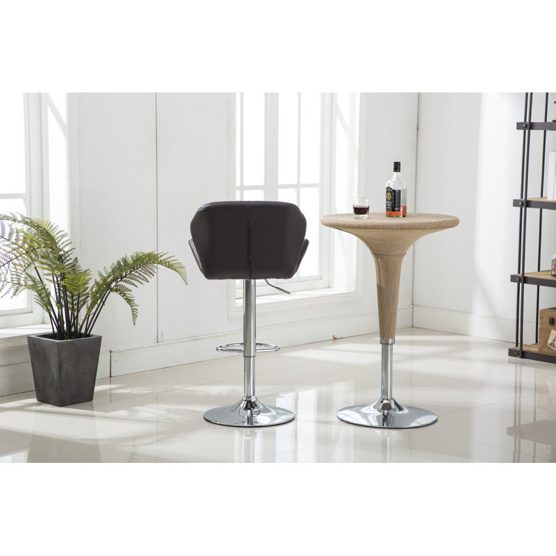 Sanchez Swivel Upholstered Adjustable Height Counter Stool, Chocolate