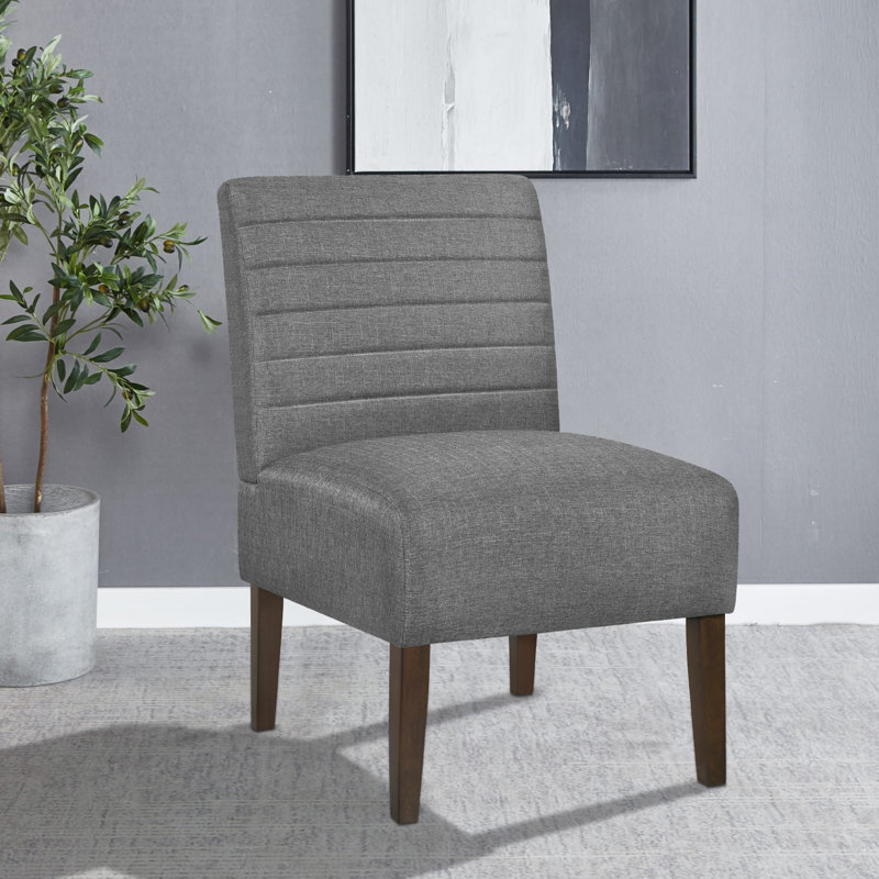 Erdfried Upholstered Accent Chair, Gray Polyester