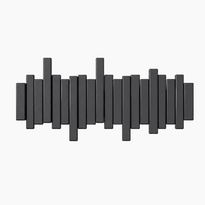 Piano Key Coat Rack, Wall Mounted Coat Hooks Wall Mount with Flip Hooks, Beech Wood Modern Hanger Hook Rail for Entryway, Clothes, Bags, Headphones