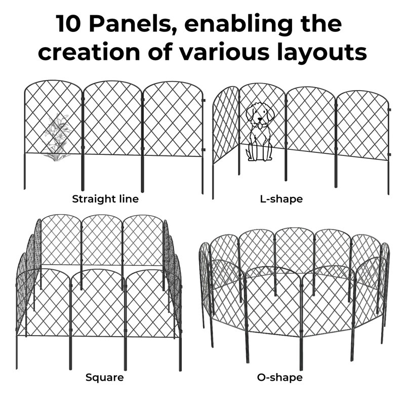 61cm H x 32cm W Metal Fence Panels Included, Grey