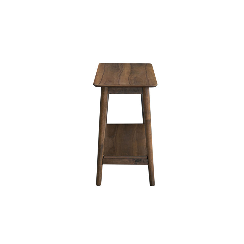 Table de canapé en noyer avec tablette