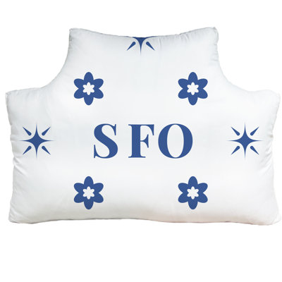 San Franciscon Basketball Colors White Blue White Headboard Pillow Twin 39.5 inch x 29.5 inch