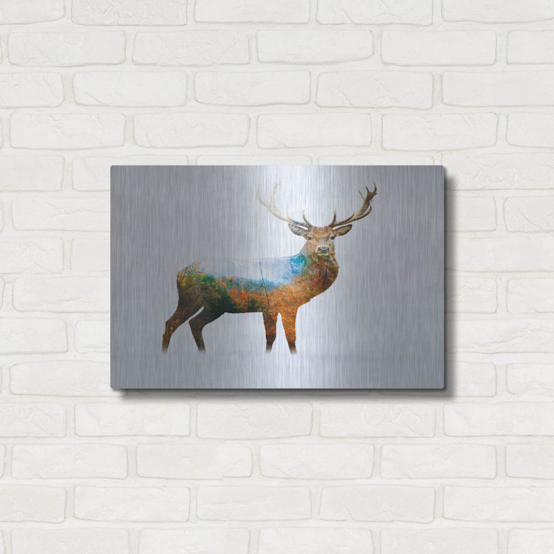 "Deer 1" par Mark Ashkenazi sur métal, H 16 po x l 24 po