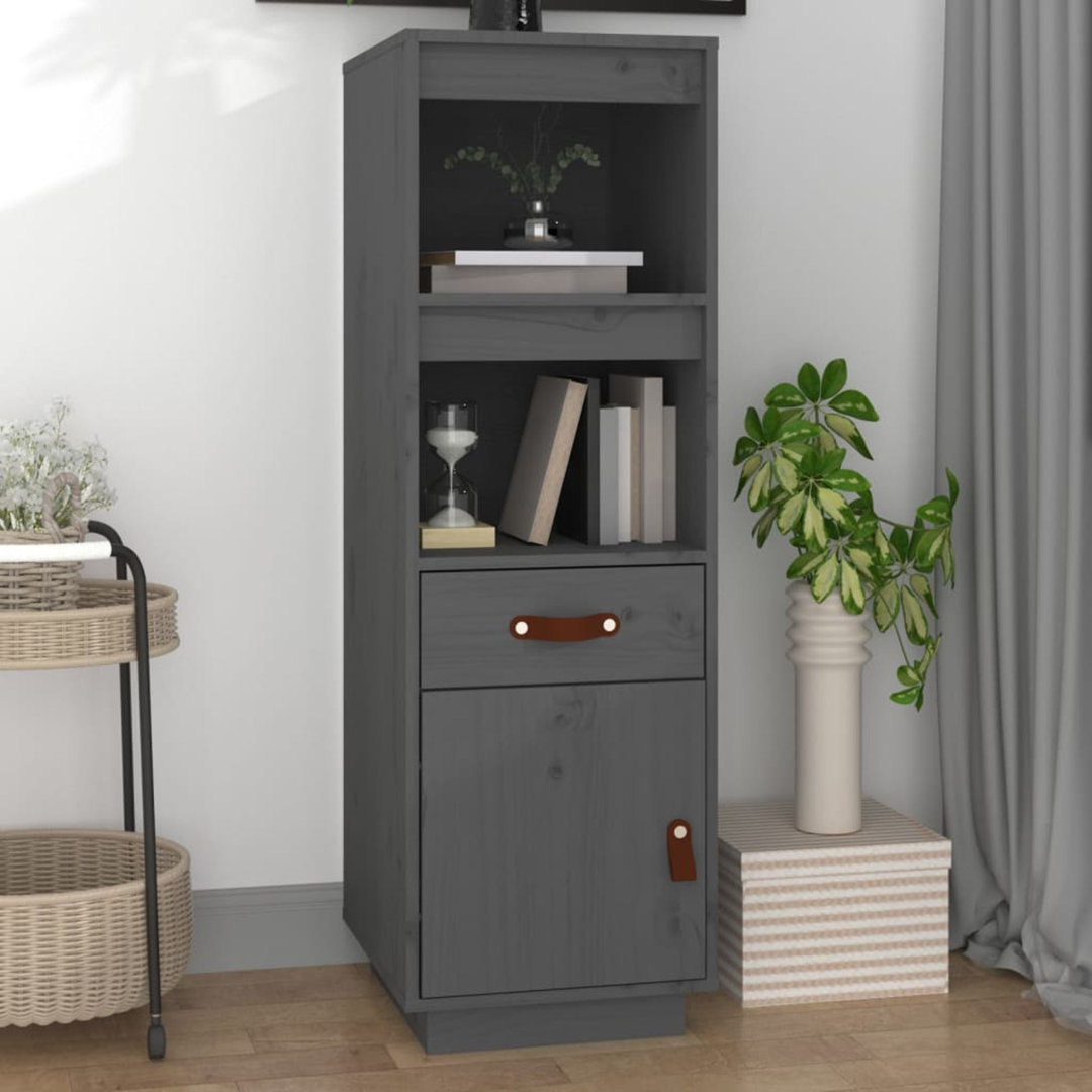 Highboard black 34 x 40 x 108.5cm solid pine wood