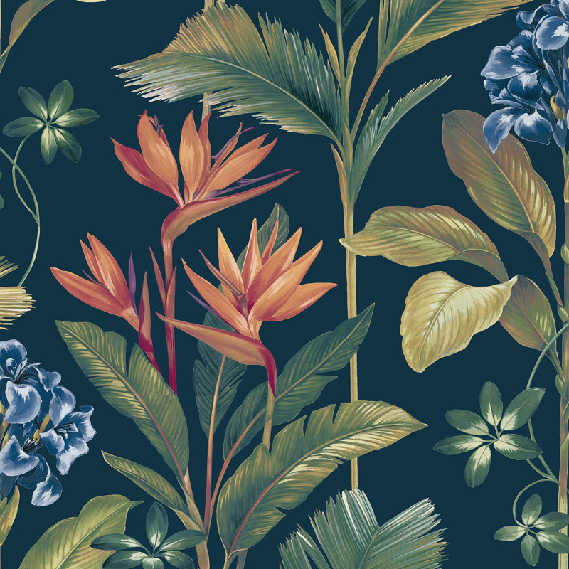 Reddick 10.05m x 53cm Matte Wallpaper Roll, Navy