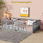 Lit simple à plancher surélevé, lit Cama Montessori en bois massif sans lattes pour enfants-1664209612