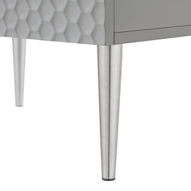 Table de chevet 2 tiroirs Needville, Gris