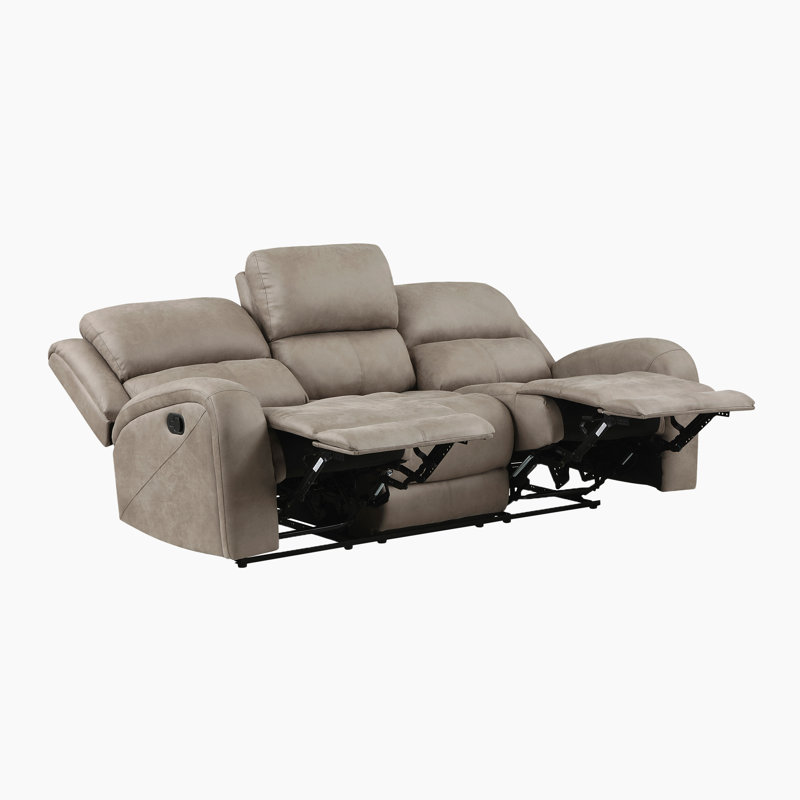 Ensemble 3 pièces de fauteuil inclinable en microfibre polie Niosha