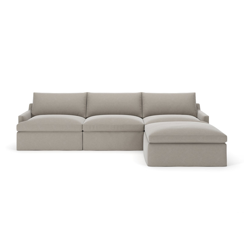 Wrenley Reversible Sectional, Drusky Linen Sustain® Basketweave