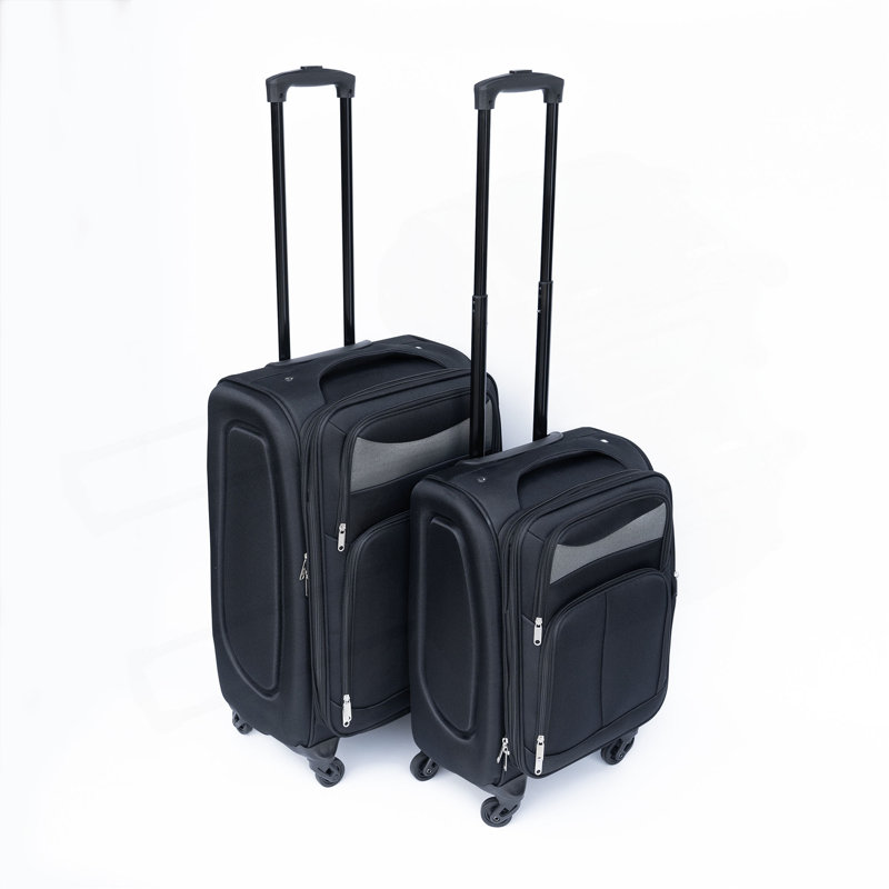 (20 + 24) Ensemble de valise deux pièces Valise à roulettes sans verrou universel, Noir