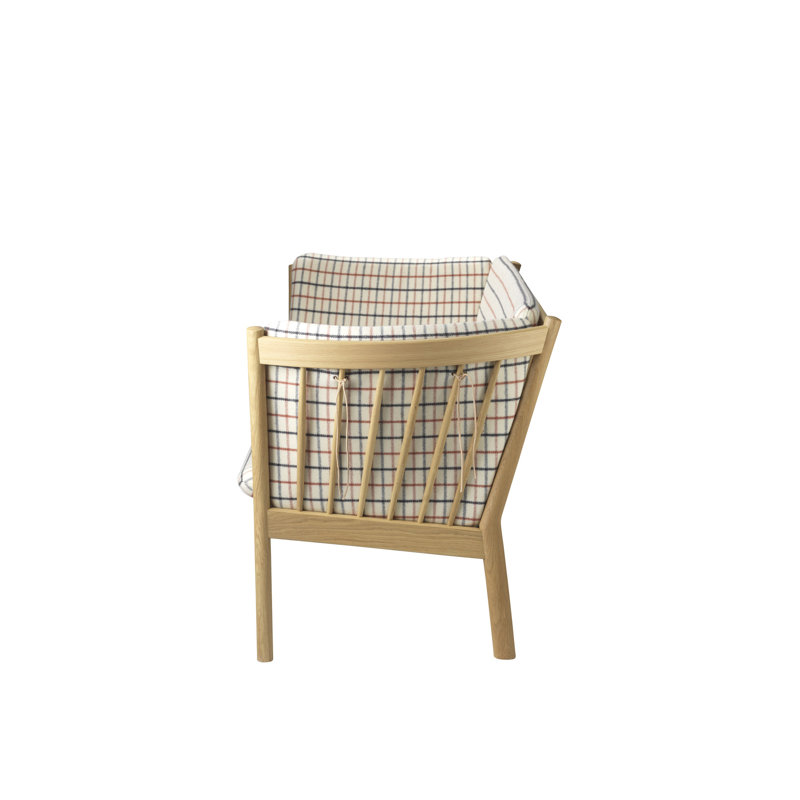J148 Loveseat, Red Diced Plaid