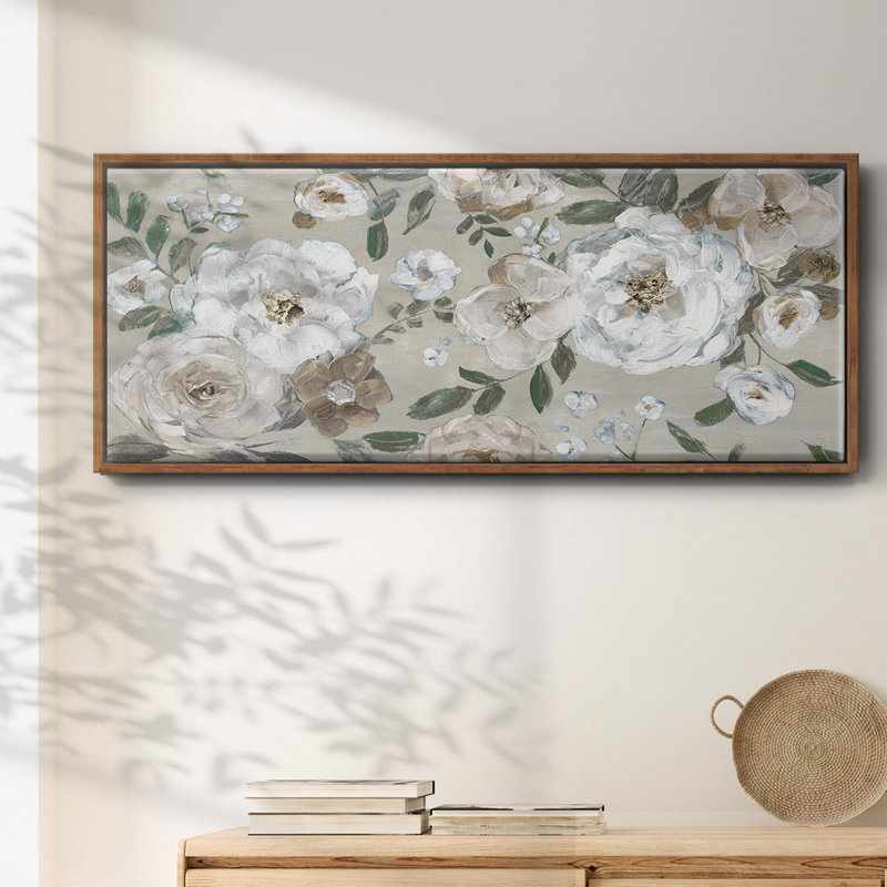 Rose Garden- Framed Canvas, 12" H x 30" W