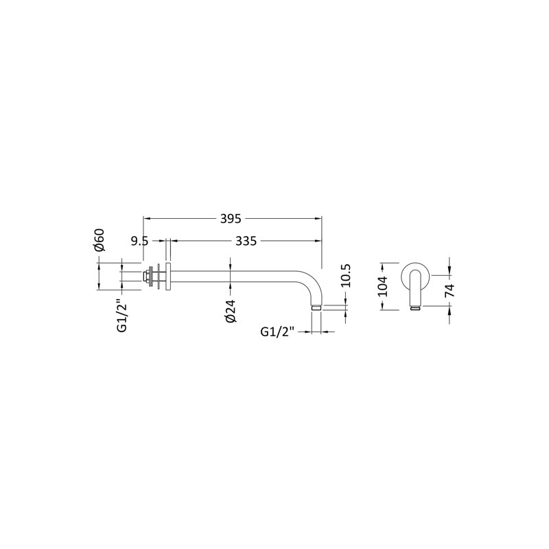 Wall-Mounted Arm, Matt Black