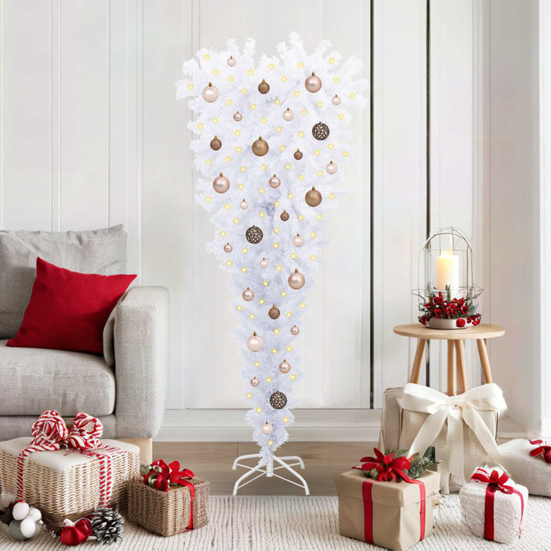  Arbre de Noël artificiel blanc 59,06 en PVC et acier
