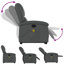  Fauteuil inclinable de massage en similicuir gris Stand Up