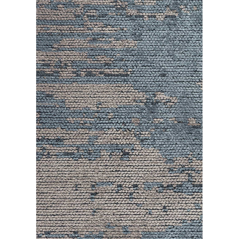 Rapture Light Blue/Beige/Gray No Pattern and Not Solid Color Luxury Area Rug, Rectangle 7'10" x 9'10"