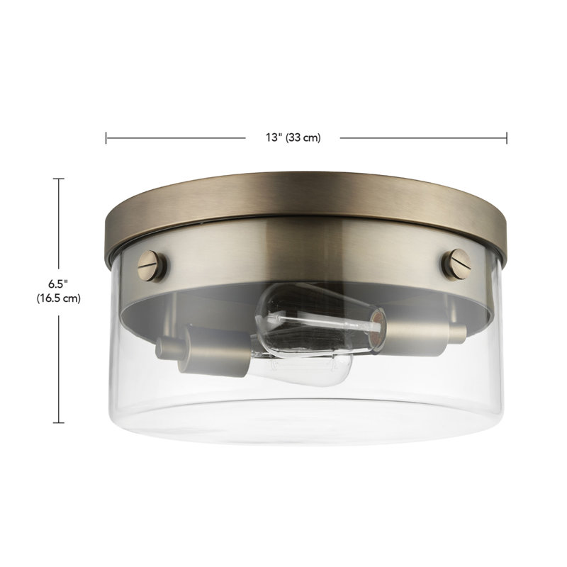 Plafonnier encastré circulaire simple 13 po 2 lumières Hubert