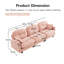 Canapé trois places rose avec composants modulaires, revêtement en chenille douce, courbe ergonomique et coussin pour le décor de la maison-1678667251