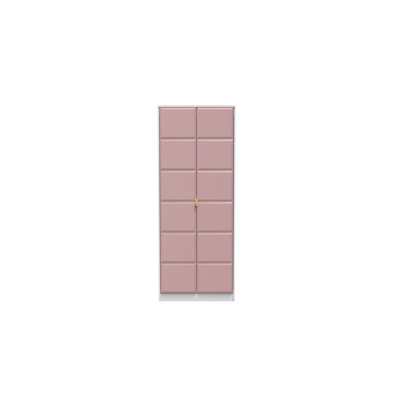 Allem 2 Door Wardrobe, Pink/White