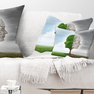 Human Emotion - Abstract Printed Throw Pillow
