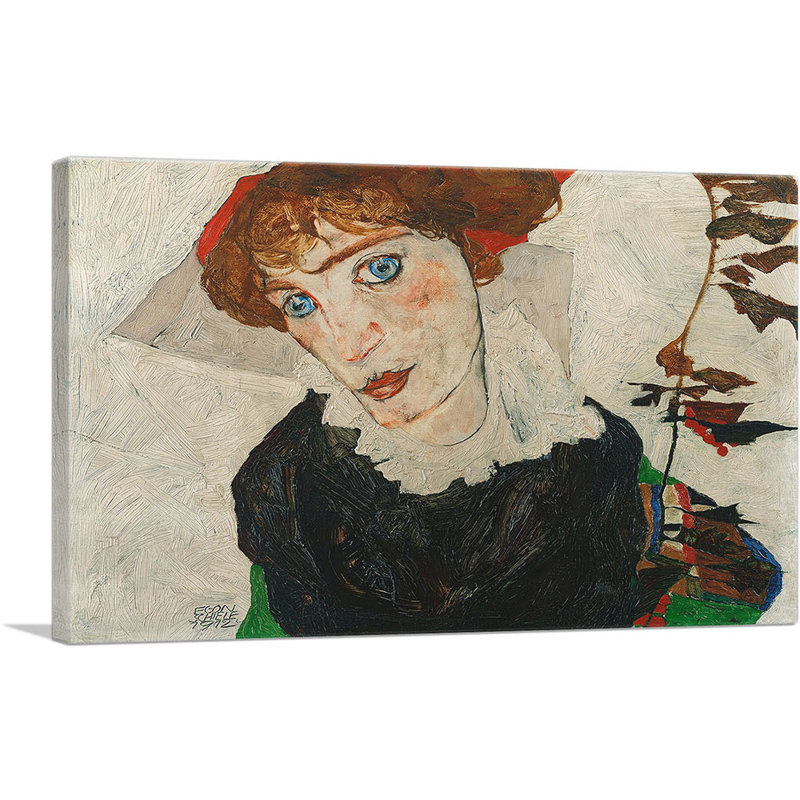 «Portrait of Wally Neuickel» par Egon Schiele, reproduction d'art sur toile tendue, H 12 po x l 18 po x P 0,75 po