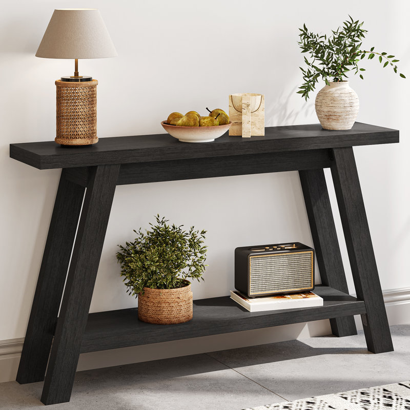 Rustic 54" Console table,Narrow Entryway Table, Black