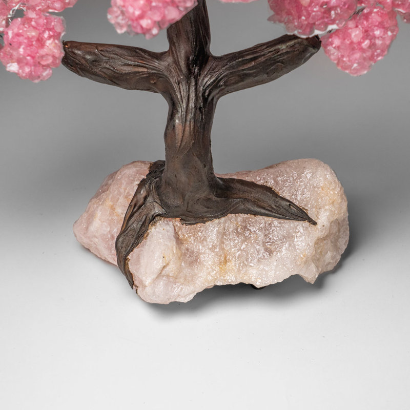 Custom - Genuine Rose Quartz Clustered Gemstone Tree On Rose Quartz Matrix (Unconditional Love Tree)