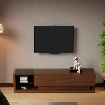 Meuble télé simple en bois massif au design rétro