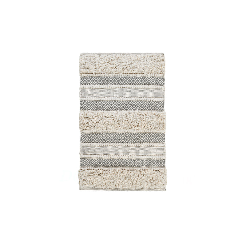 Woven Texture Stripe Bath Rug Grey 20X32", Gray, Single- 32" L x 20" W