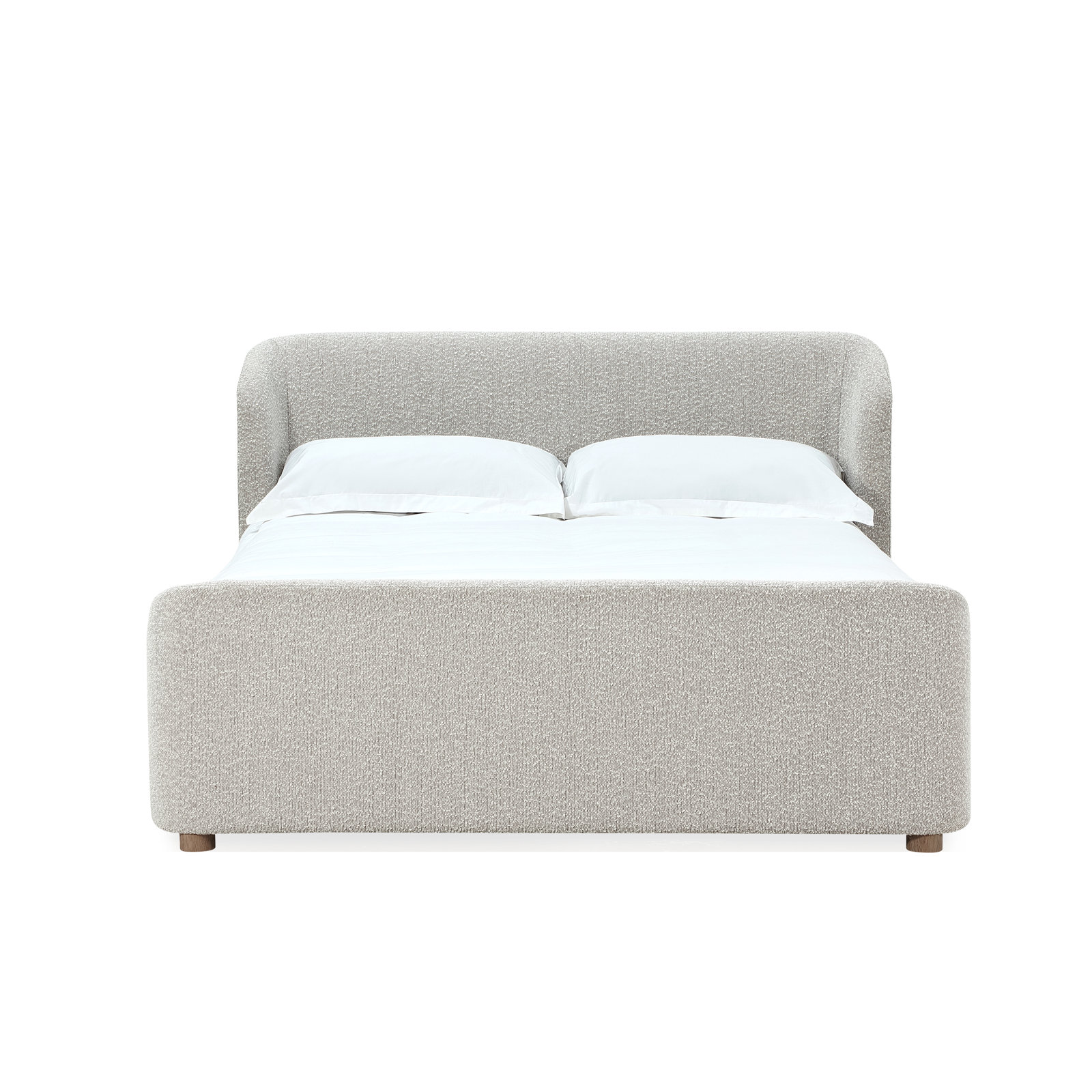 Kris Wingback Bed, Queen, White Boucle